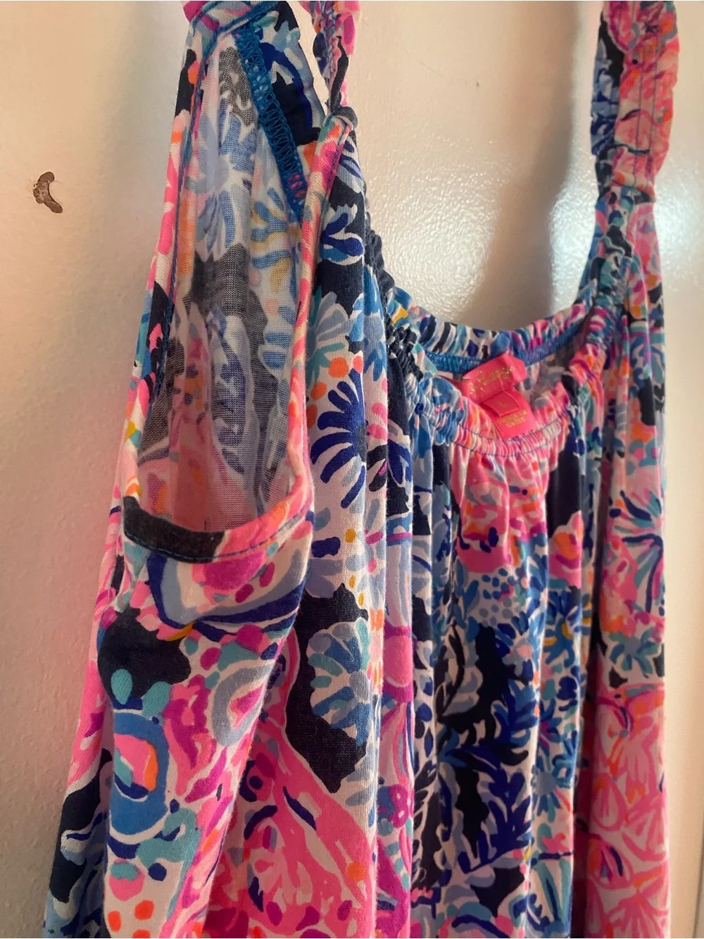 Lilly Pulitzer Pink, Navy & Blue Floral Sundress - Picture 5 of 12